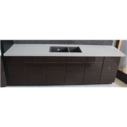 6 DOOR WET BAR COUNTER WITH 29" X 16" SINK