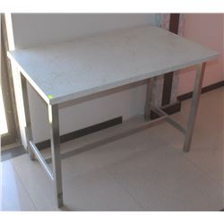 CARRARA GRANITE OVERLAY TABLE WITH ALUMINUM BASE