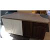 Image 1 : 3 DOOR 4 DRAWER GRANITE OVERLAY CABINET ON CASTORS