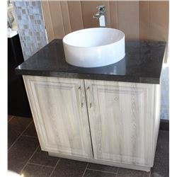 BATHROOM VANITY WITH SINK AND FAUCET
