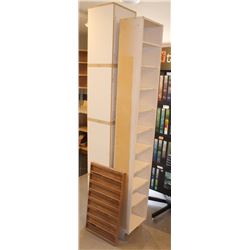 PAIR OF TALL BOOKSHELVES AND SMALL DISPLAY SHELF