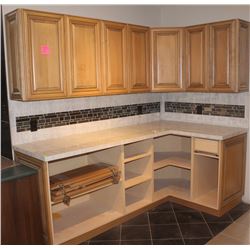 CORNER KITCHEN COUNTER AND CUPBOARDS