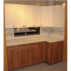 CORNER KITCHEN COUNTER AND CUPBOARDS