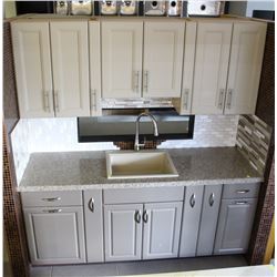 CUSTOM WET BAR COUNTER AND MATCHING CUPBOARDS