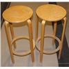 Image 1 : PAIR OF WOOD BAR STOOLS