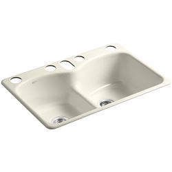 KOHLER DOUBLE BOWL CAST IRON KITCHEN SINK