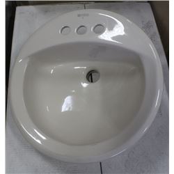 AMERICAN STANDARD THREE HOLE DROP-IN BATHROOM SINK