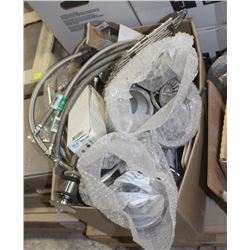 BOX OF VARIOUS FAUCETS AND PARTS