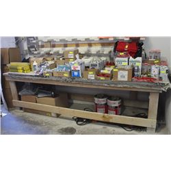 WOOD WORK BENCH WITH WALL RACK