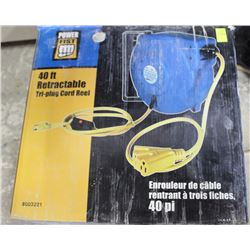 POWERFIST 40FT RETRACTABLE CORD REEL