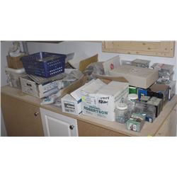 LOT OF ASSORTED SCREWS, NAILS & MORE