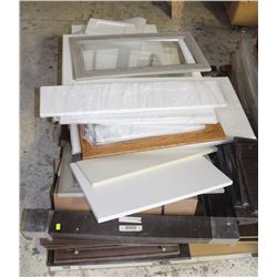 PALLET OF ASSORTED CABINET DOORS & FACEPLATES