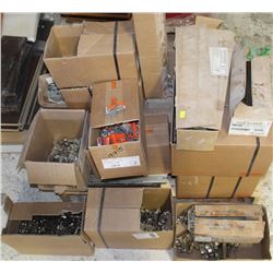 PALLET OF DRAWER SLIDES, HINGES & MORE