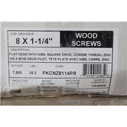 35LBS CASE OF 8 X 1-1/4" WOOD SCREWS