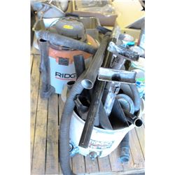 LOT OF 2 RIDGID 16 GALLON BLOWER VACS FOR PARTS