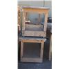 Image 1 : LOT OF 2 WOOD TABLES WITH RECEPTACLE