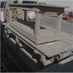 LOT OF 2 WOOD TABLES W/ RECEPTACLES