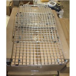 LOT OF 5 ASSORTED STAINLESS STEEL SINK TRAYS