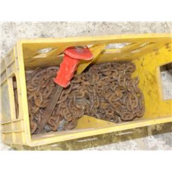 PEPSI-COLA CRATE W/ ASSORTED CHAIN