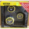 Image 1 : NEW STANLEY 3 PIECE TAPE MEASURE SET