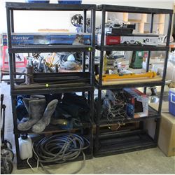 LOT OF 2 PLASTIC SHELVING UNITS 36" X 18" X 72"