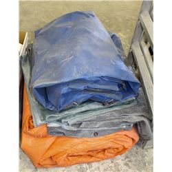 LARGE LOT OF ASSORTED HEAVY DUTY TARPS