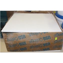 BOX OF 23" X 23" WHITE T-BAR CEILING PANELS/TILES