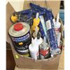 Image 1 : BOX OF ASSORTED ADHESIVES, SILICONES AND MORE