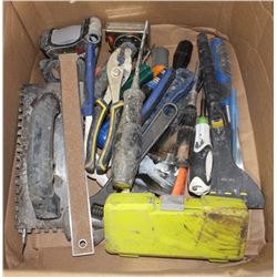 BOX OF ASSORTED HAND TOOLS
