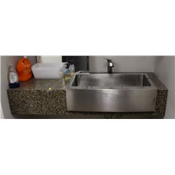 WALL MOUNT VANITY W/ STAINLESS STEEL SINK & FAUCET
