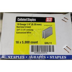 GRIP-RITE 18 GA. 1/4" CROWN 3/4" LEG STAPLES