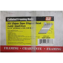 GRIP-RITE 33 DEG 3-1/4" CLIPPED HEAD FRAMING NAILS