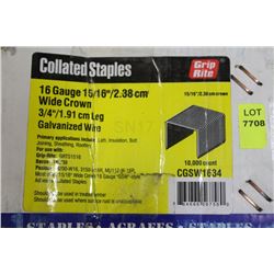 GRIP-RITE 16 GA. 15/16" CROWN 3/4" LEG STAPLES