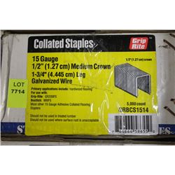 GRIP-RITE 15 GA. 1/2" CROWN 1-3/4" LEG STAPLES
