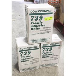 3 CASES OF DOW CORNING 739 PLASTIC ADHESIVE WHITE