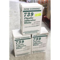 3 CASES OF DOW CORNING 739 PLASTIC ADHESIVE WHITE