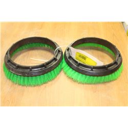 LOT OF 2 GREEN 12" BRISTLE SCRUB BRUSHES