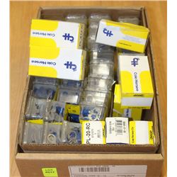 BOX OF TERMINAL RINGS TOGGLE SWITCHES & MORE