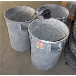 LOT OF 3 GARBAGE CANS