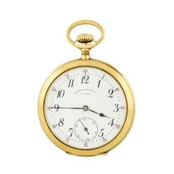 Agassiz Open-Face Pocket Watch - 14KT Yellow Gold