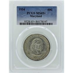 1934 Maryland Tercentenary Commemorative Half Dollar Coin PCGS MS65+