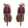 Image 4 : Fendi Taupe Leather Lizard Peep Toe Platform Heels Shoes 39