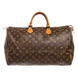 Louis Vuitton Monogram Canvas Leather Speedy 40 cm Bag