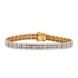 8.22 ctw Fancy Light Brown and White Diamond Bracelet - 14KT Rose Gold