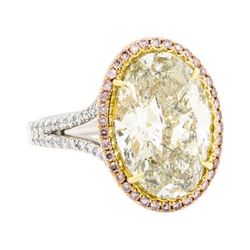 8.04 ctw Center Diamond Ring - Platinum and 18KT Rose Gold