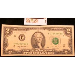 Series 1995 Uncirculated Two Dollar Federal Reserve Note.