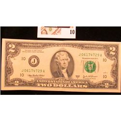 Series 2003A Uncirculated Two Dollar Federal Reserve Note.