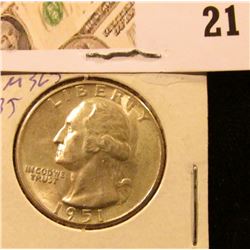 1951 D Silver Washington Quarter, Gem Unc.