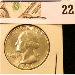 1954 S Silver Washington Quarter, Gem Unc.