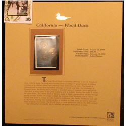 1999 California-Wood Duck Waterfowl $10.50 Two-part Stamp, this is the forward part. Mint Condition 